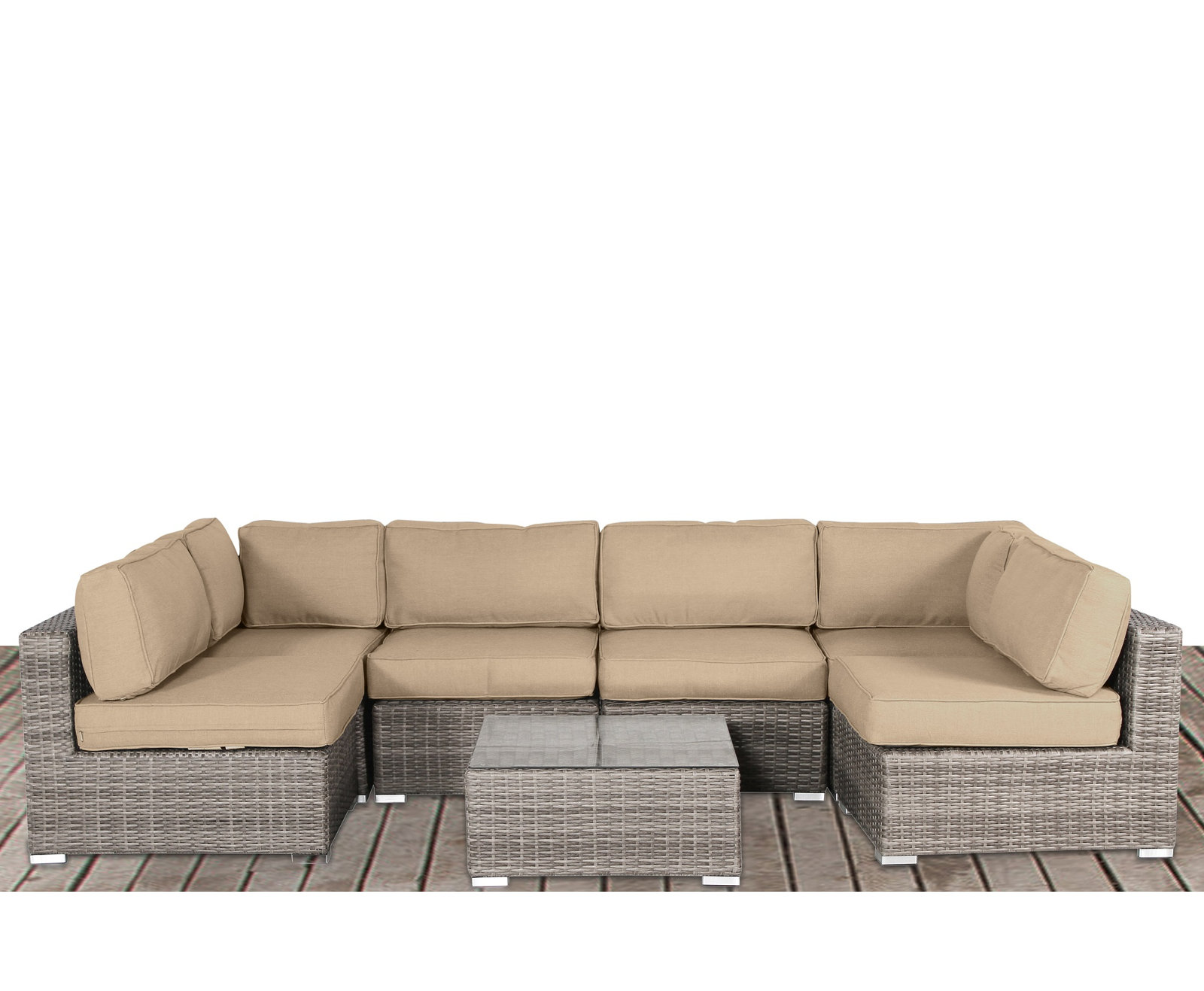 Tonioni 4-Person Sunbrella® Patio Seating Group, Heather Beige Sunbrella®