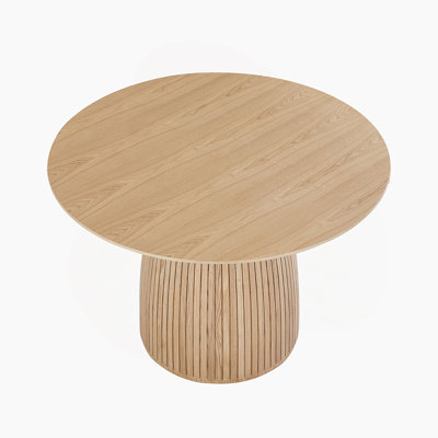 Round Dining Table Modern Wood Kitchen Table 47.24" Circular Tabletop For Leisure Coffee Table OAK.
