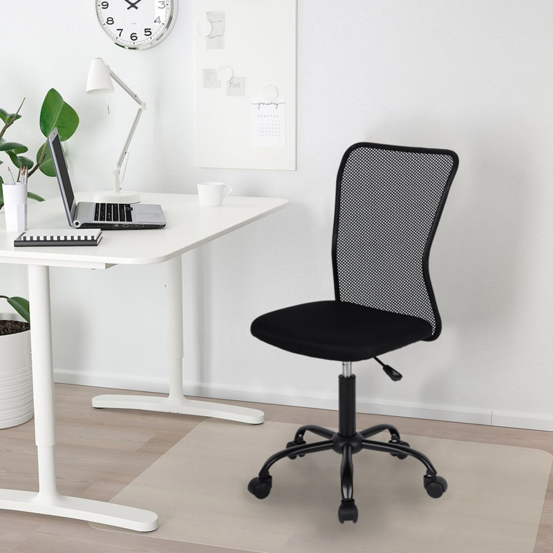 Armless Task Chair Height Adjustable Office Chair Mid Back Mesh Desk Chair Executive Rolling Swivel Computer Chair