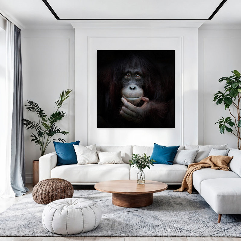Art contemporain singe contemporain, H 48 po x l 48 po