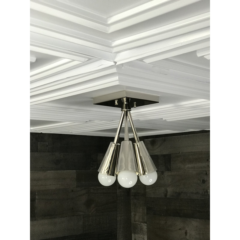 Odele Semi Flush Mount, Polished Nickel
