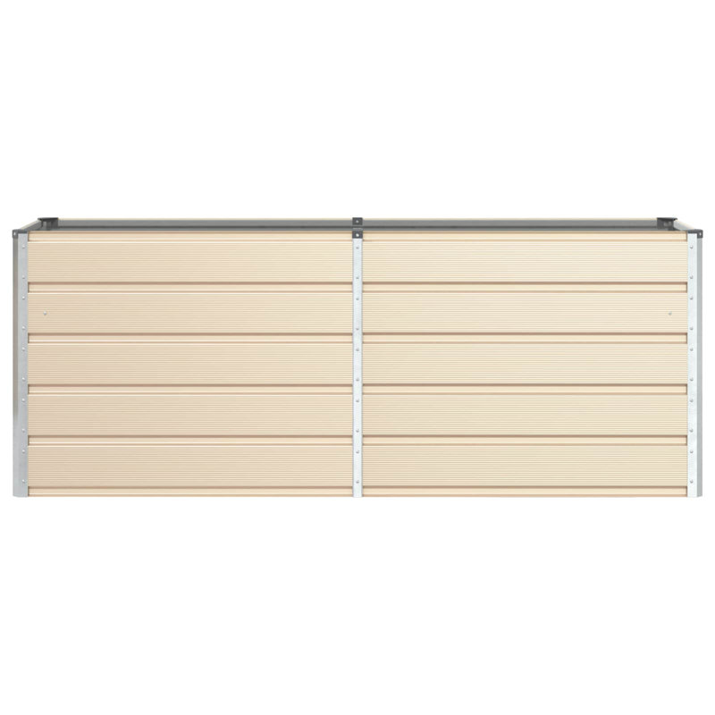 Planter Galvanised Steel, 77cm H x 195cm W x 100cm D, Ivory