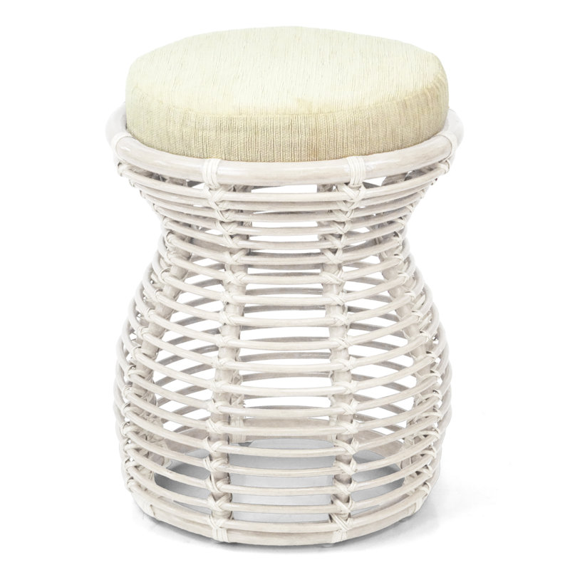 Tabouret de coiffeuse Adero, Blanc délavé