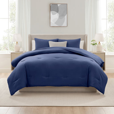  soft microfiber 3 piece comforter set with pillow shams