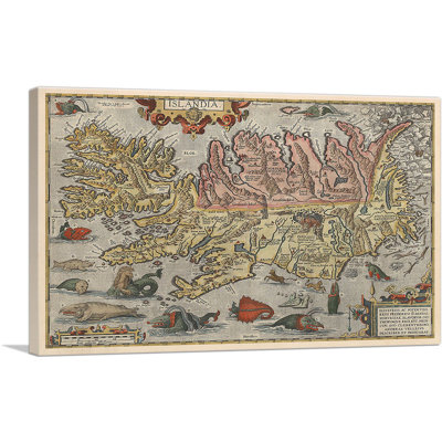 " Map Of Iceland With Sea Monsters 1585 " by Abraham Ortelius