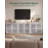 Modern Buffet Cabinet with Faux Marble Print Top, Slatted Door Sideboard with Adjustable Shelves & Storage for Kitchen, Dining & Living Room, White-1670650958