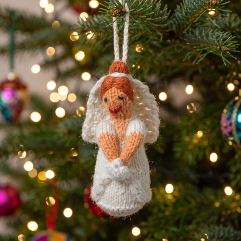 Hand-Knit Bride Hanging Figurine Ornament