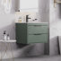 Ensemble de meuble-lavabo mural simple 24 po avec lavabo, robinet en alliage de zinc et tiroirs à fermeture en douceur Ciarra Makowski