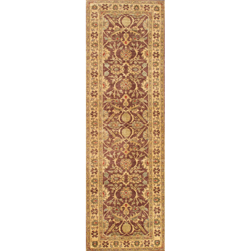 Ferehan Hand-Knotted Plum Wool Area Rug