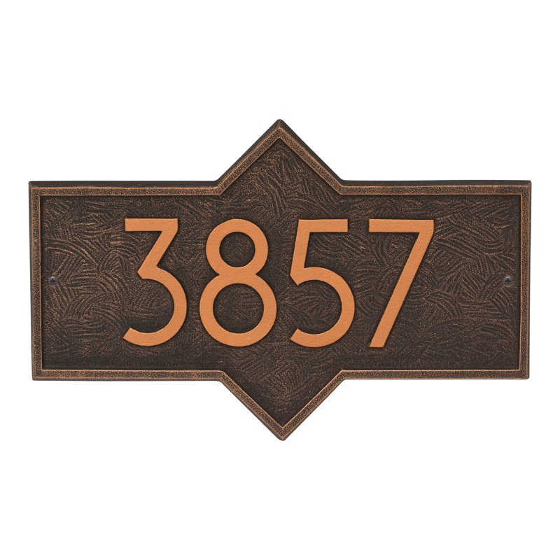 Plaque d'adresse murale personnalisée 1 ligne Hampton, Bronze huilé, Oui