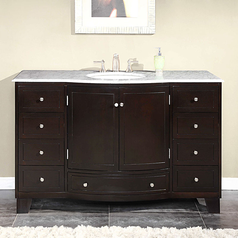 Vivaan 55'' Single Bathroom Vanity with Marble Top