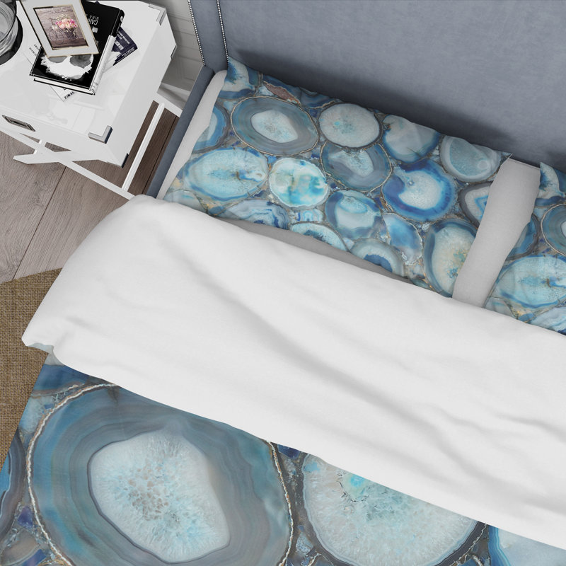 Turquoise Agathe - ensemble de housse de couette tropical - microfibre de polyester