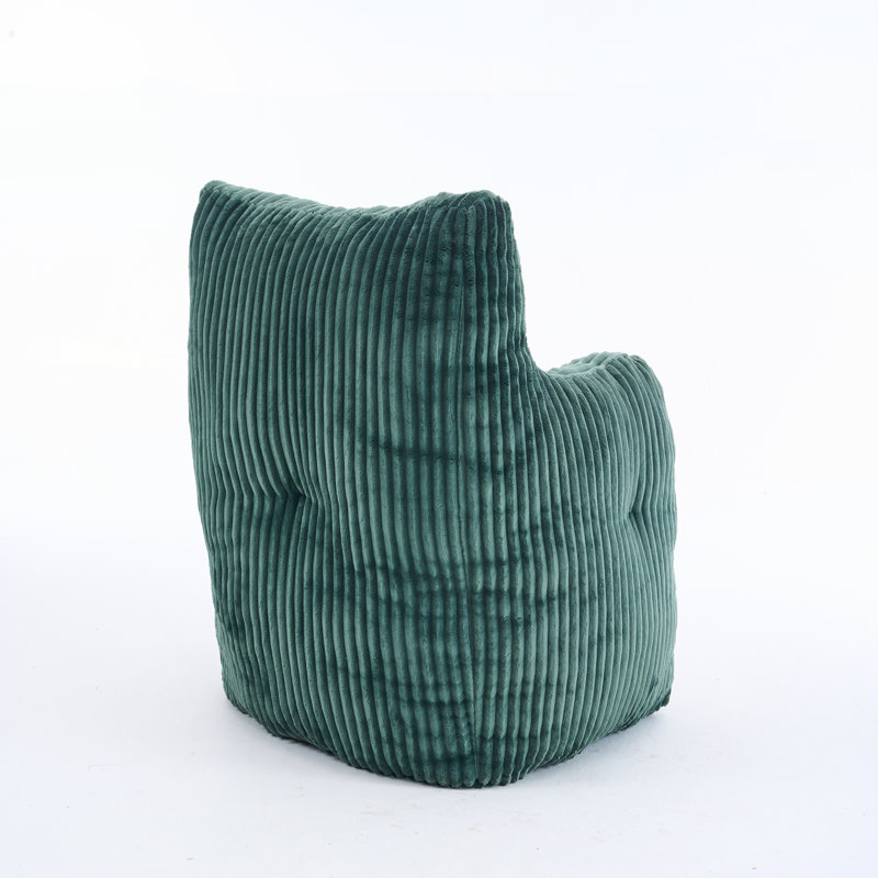 Fabric Bean Bag Chair, Green Corduroy