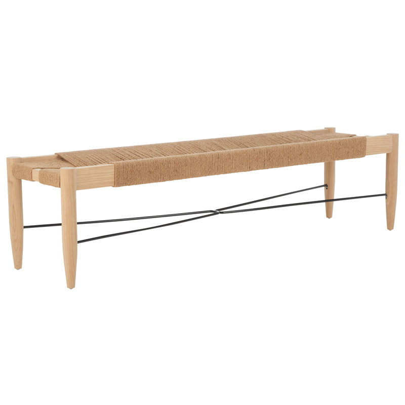 Ashala Solid Wood Bench, Light Natural