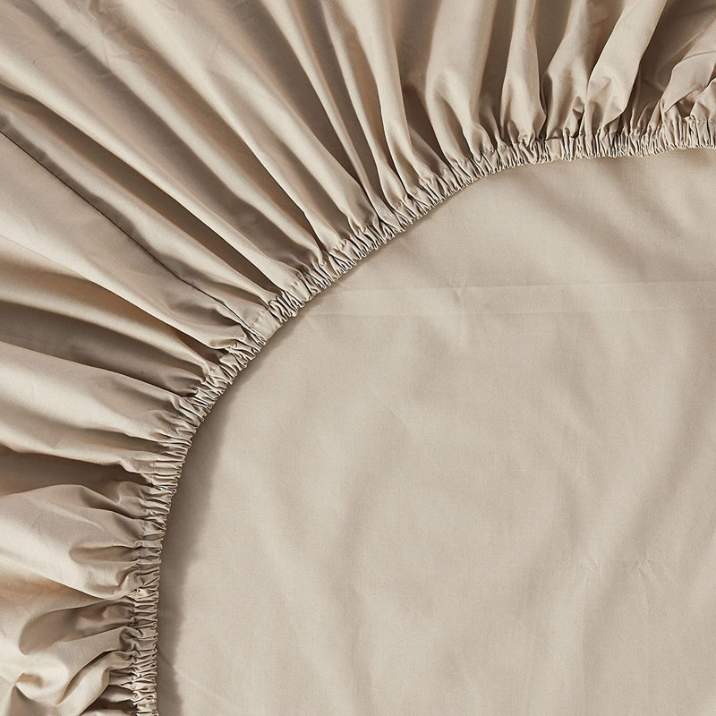 Violet Linen Luxe Luxury Cotton Sateen, Luxury Ultra Soft 300 Thread Count Sateen Cotton, Extra Soft and Comfortable, Taupe , Twin 48-inch Fitted sheet