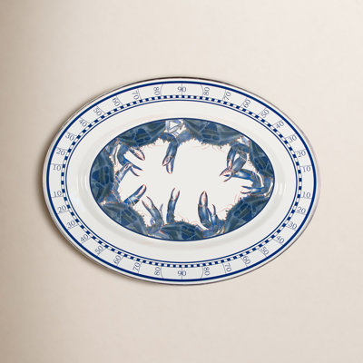 Blue Crab Enamel Platter