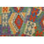 Tapis rouille / bleu en laine tissé à la main de style tribal / géométrique / tissé à la main 3 pi 4 po x 4 pi 10 po Cedorah