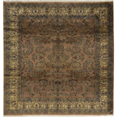 Tapis rouille et beige noué à la main de haute qualité