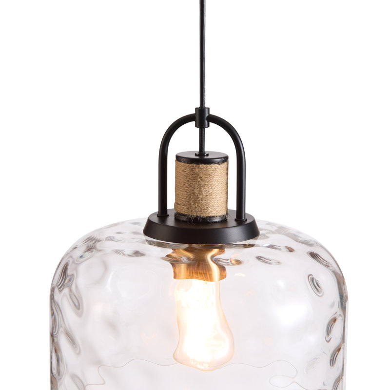 Luminaire suspendu en verre 1 lumière Farmhouse