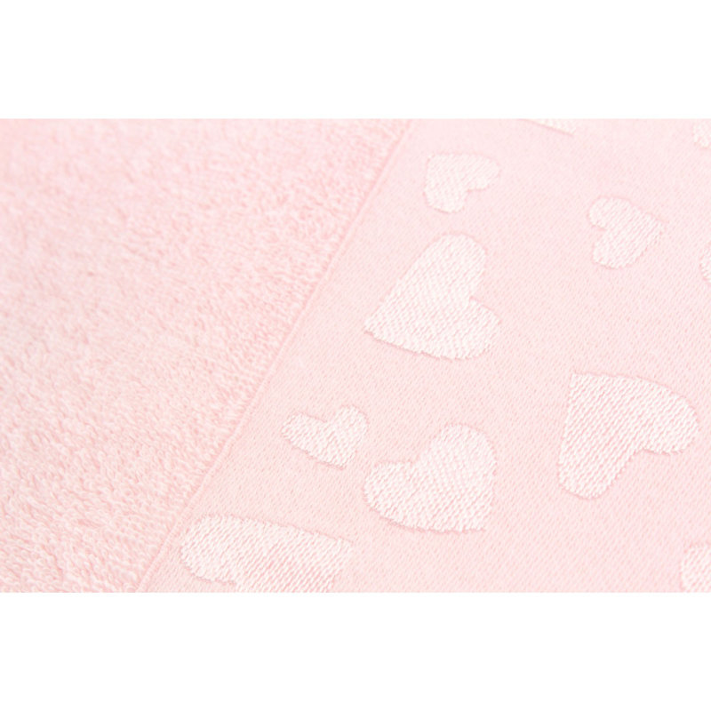 Ensemble de serviettes 2 pièces 100% coton Sidibe, Rose clair