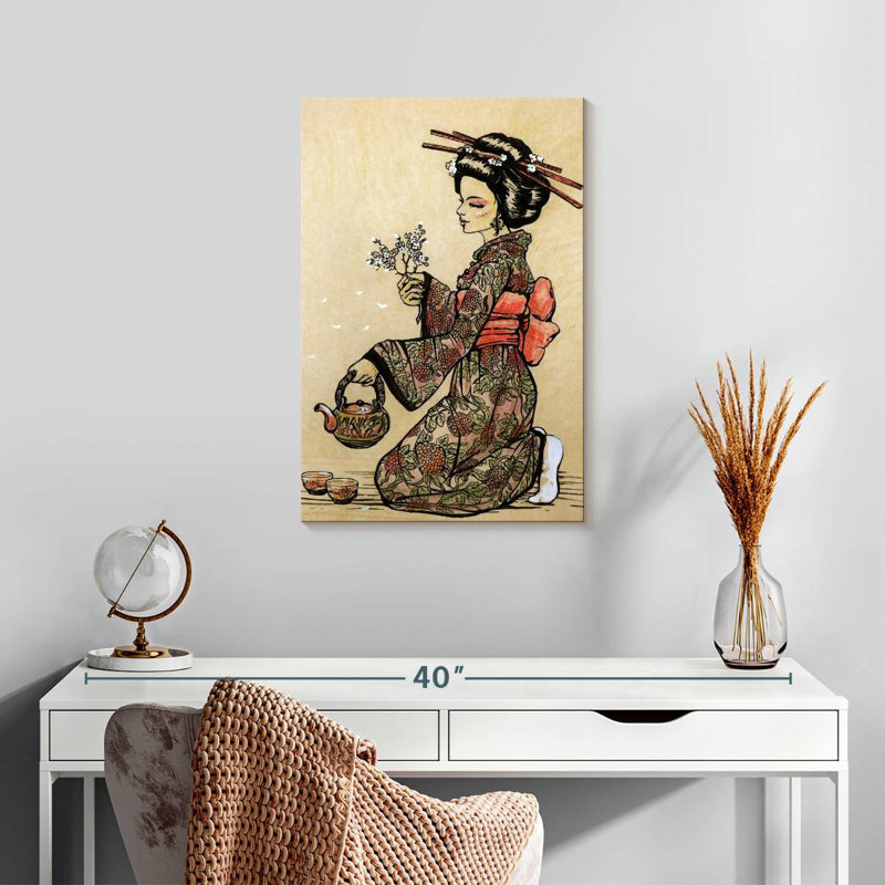 Leisha Geisha Serving Tea, 24" H x 16" W