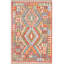 Tapis décoratif multicolore à motif zigzag traditionnel lavable à la machine-1467706497