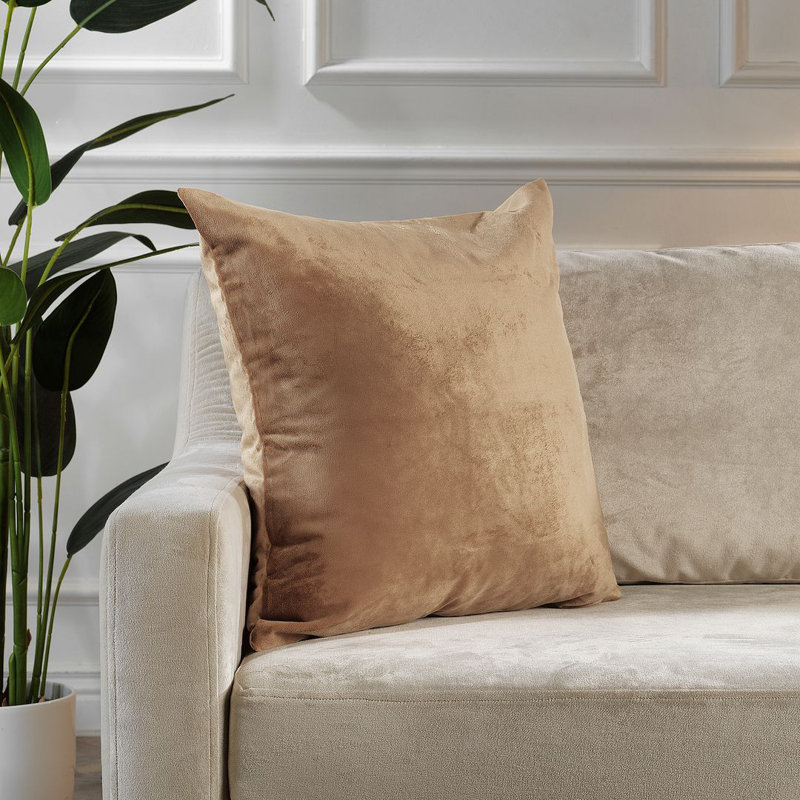 Matte Velvet Cushion Cover - 1 Pc, Antique Brass, 51cm x 51cm