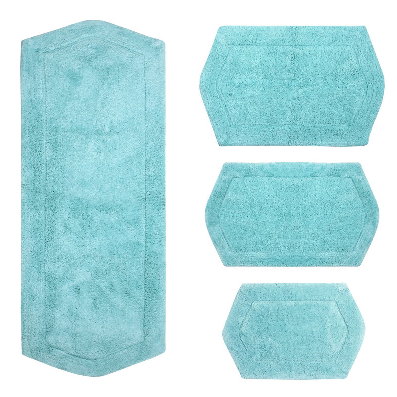 Tapis pour salle de bain Morissette, Turquoise