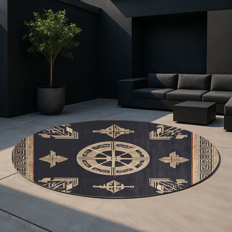 Corinthian Coil Indoor And Outdoor Area Rug, Round 5'
