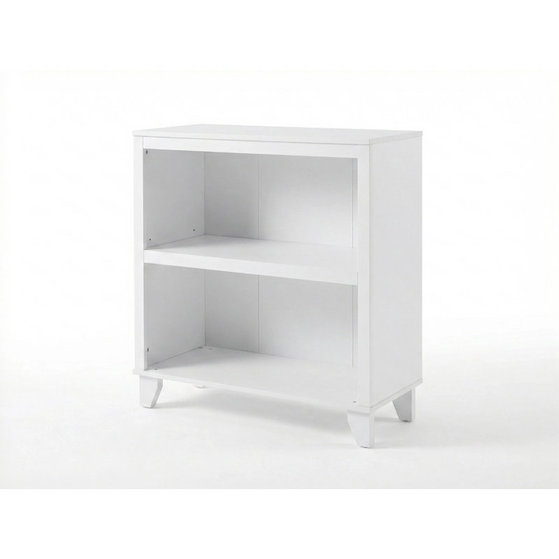 2-Tier Open Bookcase, Storage and Display Bookshelf Shelf With Legs for Home Office and Living Room, White