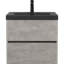 Meuble-lavabo mural 24 po avec lavabo, meuble-lavabo mural moderne avec lavabo à quartz noir et tiroirs à fermeture en douceur