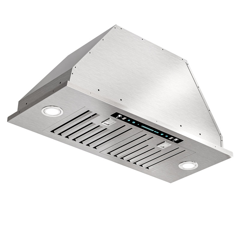 30" 900 CFM Convertible Insert Range Hood Stainless Steel Quiet 4 Speed Gesture Remote and Touch Panel Control with LED Lights