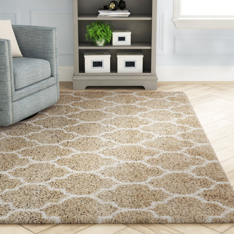 Geometric Shag Area Rug, Rectangle 122 x 183cm