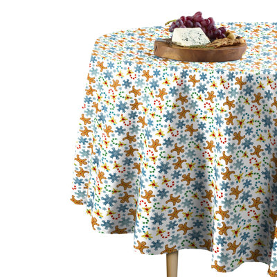 Shoucair Gingerbread Men Snowflakes Tablecloth