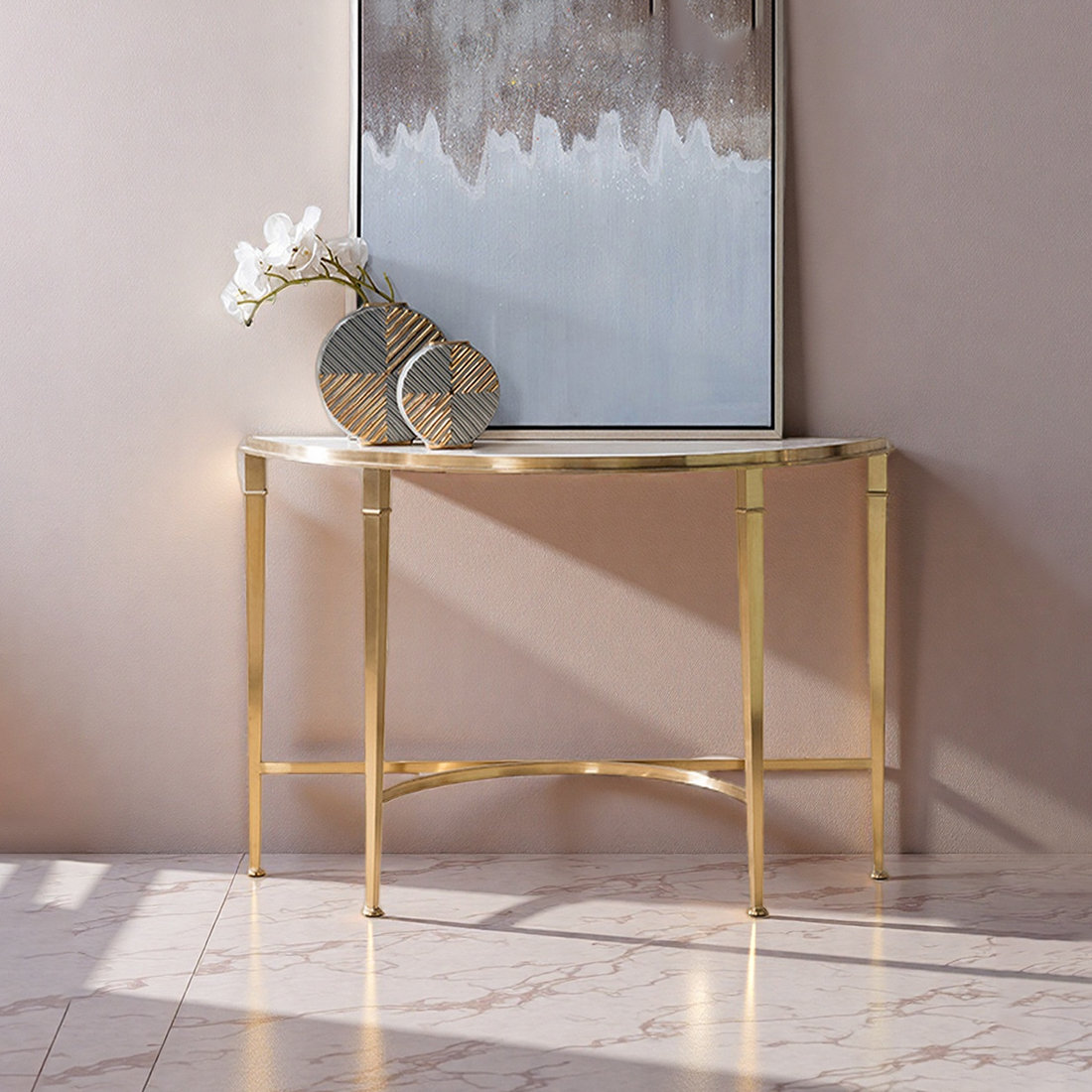Orren Ellis Modern minimalist semi-circular console table - Wayfair Canada