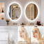 Oval LED Lighted Bathroom Mirror Backlit with Defog Memory Function -1967938283