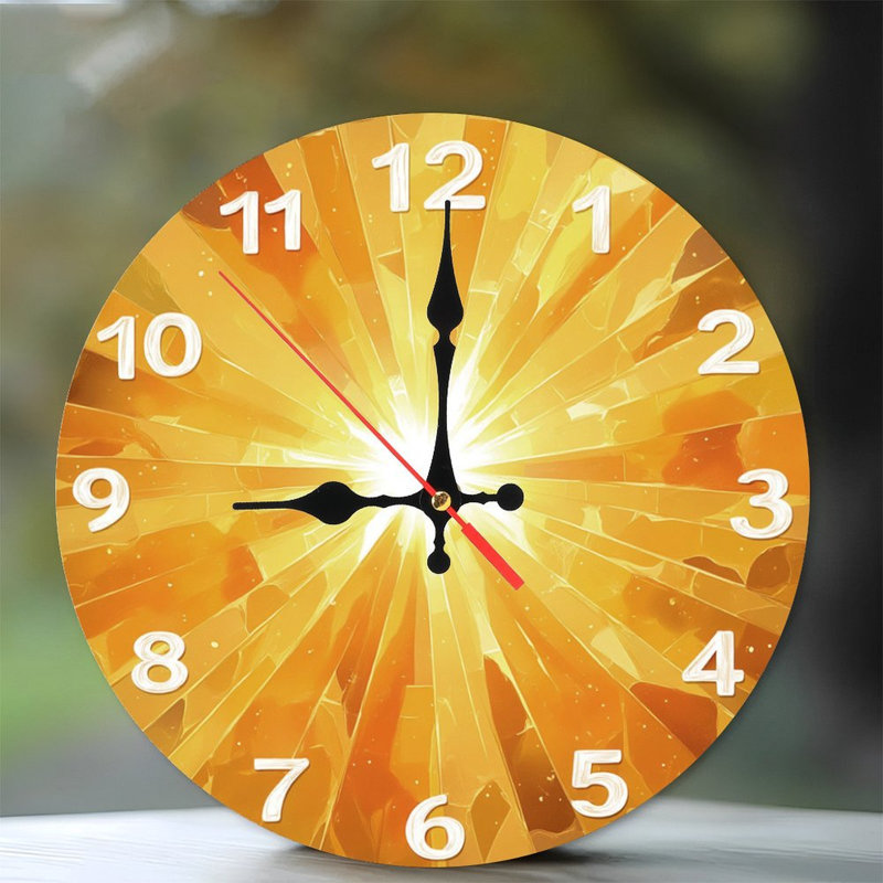 Horloge dorée soleil levant