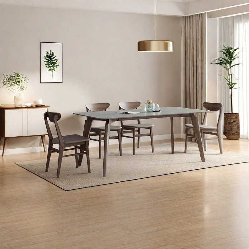Ensemble de table à manger moderne et simple en bois massif, H 29,52 po x L 62,99 po x l 31,49 po