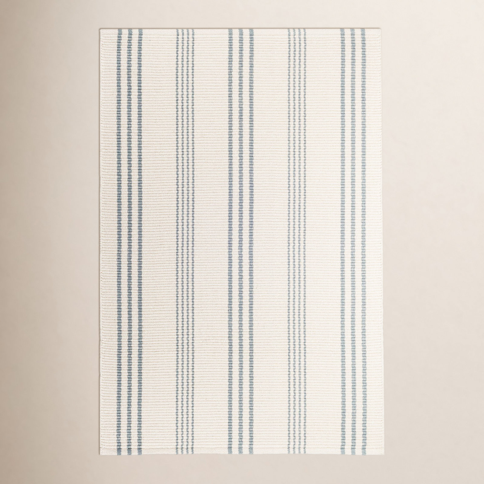 Swedish Stripe Handwoven Cotton Rug, Rectangle 4' x 6'