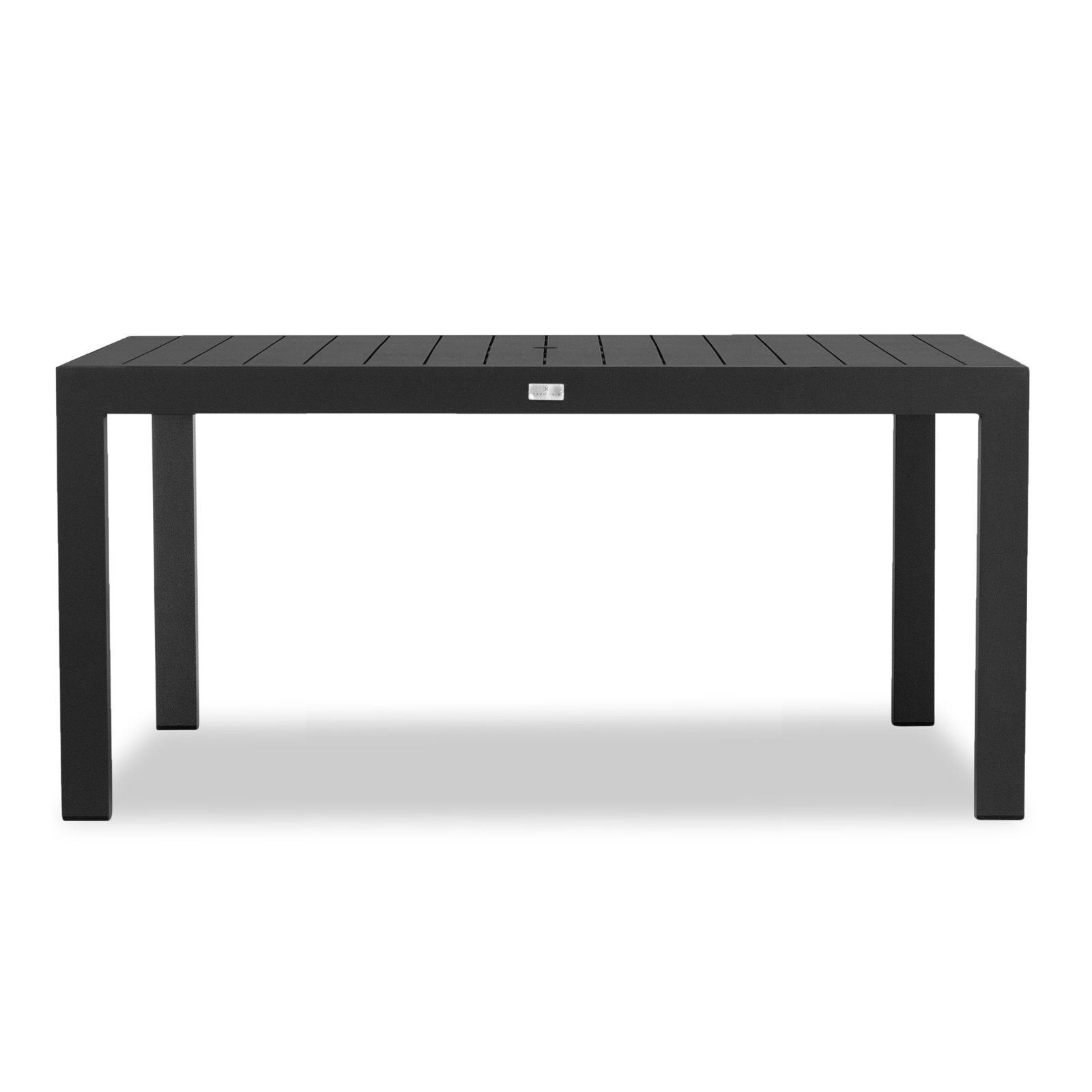 Eartha 63'' Rectangular 6 - Person Outdoor Dining Set with Cushions, Cast Silver Sunbrella®, Black
