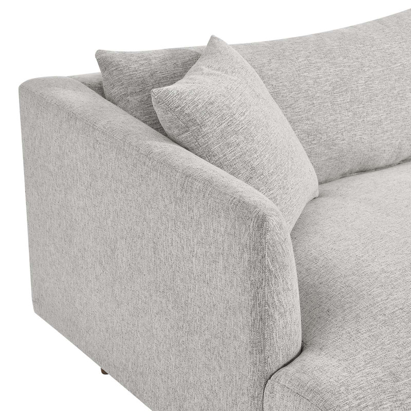 Zoya Light Gray Fabric Sofa with Down Fill Cushions