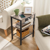 Romar 21.7'' Tall End Table with Built-In Outlets