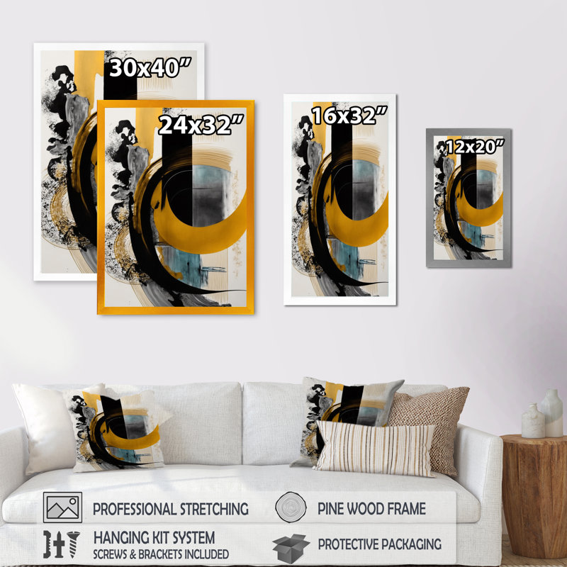 Modern Green Deco V - peinture sur toile, Cadre photo noir, H 20 po x l 12 po x P 1 po