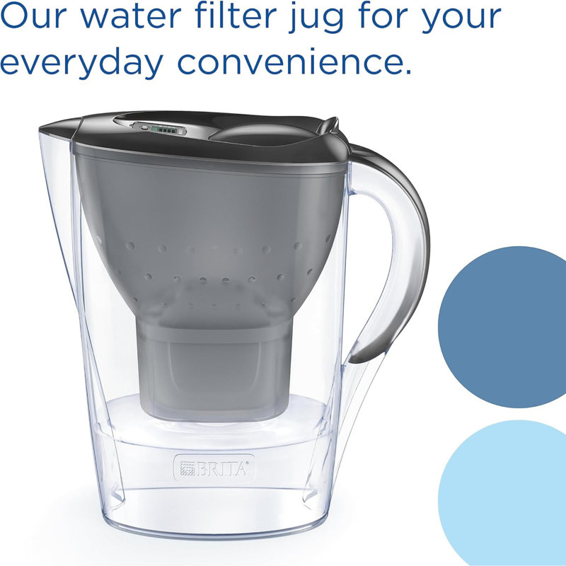 Brita 2.5L Glass Water Filter Jug with 1 Catridge Light Blue