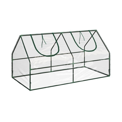 Small Greenhouse for Outdoors - Plant Cover Green House with Steel Frame & Zippered Doors