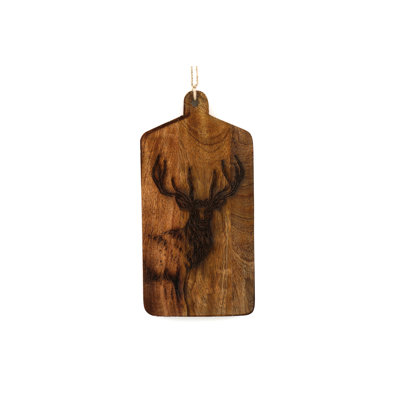 Stag Engraved Wooden Cheese Board