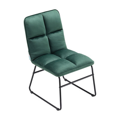 Selfridge 44.5cm H Velvet Upholstered Side Chair in Green