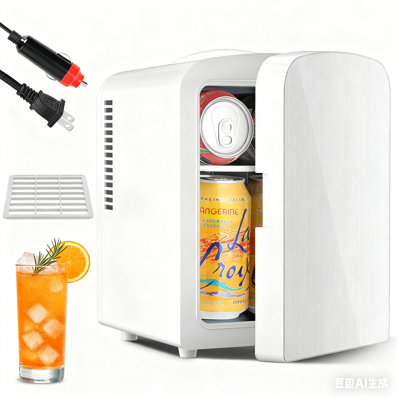 Free Village 4L Mini Fridge - Portable Cooler & Warmer For Bedroom Car Office, Skincare Beverages Snacks, Compact