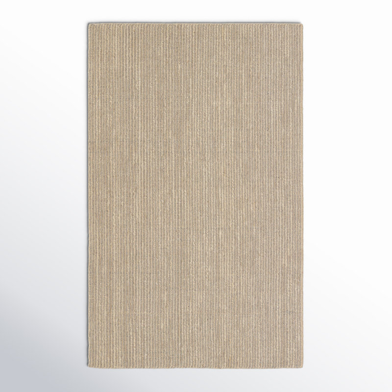 Eartha Solid Color Hand LoomedWool/Viscose/Polyester/Jute/Cotton Indoor / Outdoor Area Rug in Gray/Tan, Rectangle 5' x 8'