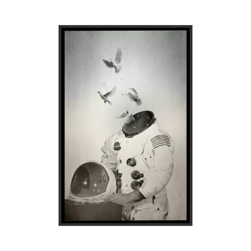«Doves», impression sur toile, H 48 po x l 32 po x P 1,5 po, Toile encadrée noire, Pas de tapis